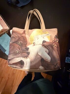 Drop Dead Leather Bag Wolves Eating Sheep/ Lamb. BMTH Goth Tote Dropdead